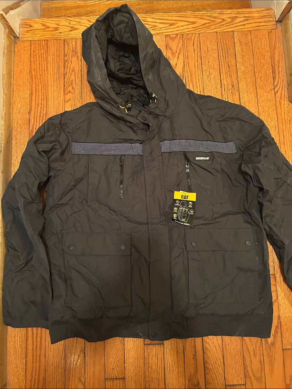 Caterpillar Men's Hooded Puffer Jacket in Black